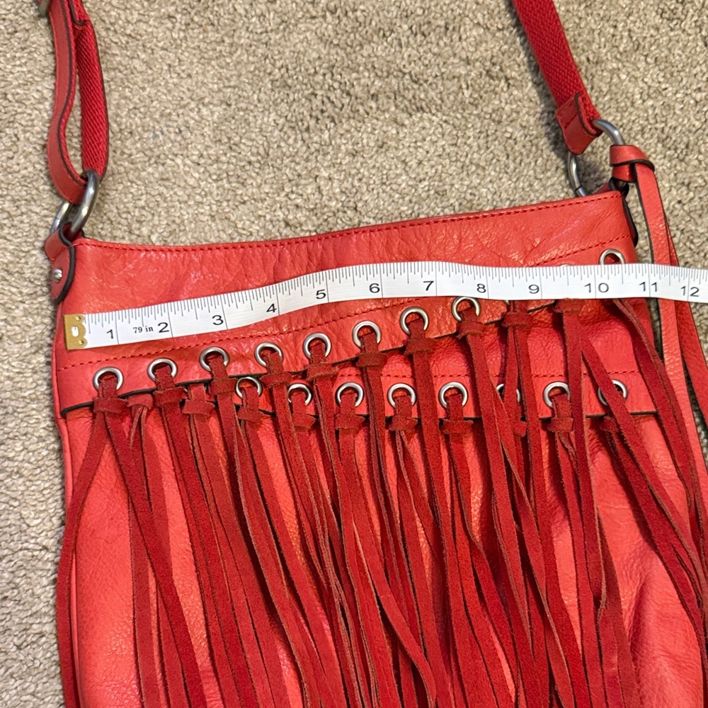 Lucky Brand Vibrant Red Crossbody Bag with Fringe - Picture 3 of 8